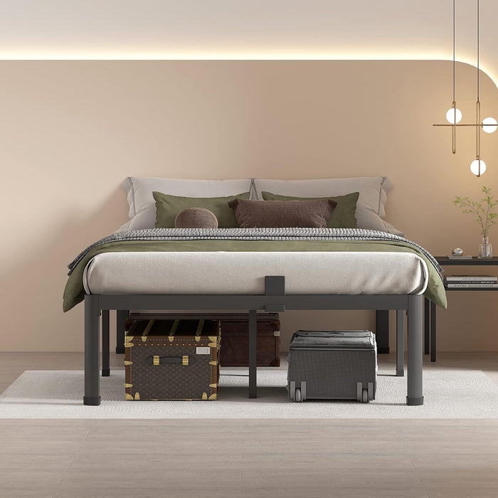 18 Inch Full Size Bed Frame with round Corner Legs and Mattress Stopper