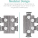 5-Piece Metal and Wood Indoor Modern Rectangular Dining Table Furniture Set for Kitchen, Dining Room, Dinette, Breakfast Nook W/ 4 Chairs - Gray