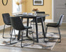 Centiar Mid Century round Dining Room Table with Metal Legs, Gray & Black