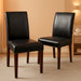Urban Style Solid Wood Leatherette Padded Parson Chair, Black, Set of 2