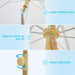 6.5FT Boho Patio Umberlla with Fringe,Upf50+ Outdoor Umbrella with Fiberglass Ribs and Push Button Tilt,Tassels Umbrella for Beach,Terrace,Picnic