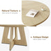 47 Inch round Dining Table for 4-6 People, Circle Dinner Table with Wooden Cross Pedestal Base, Farmhouse Kitchen Furniture for Dining Room, Living Room, Kitchen (Table Only) -Burlywood