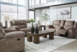 Laresview Contemporary Faux Leather Manual Double Reclining Loveseat with Console, Storage and Cup Holders, Gray