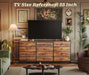 63 Inch Long Dresser for Bedroom, TV Stand for 65, 70 Inch TV, 12 Drawer Dresser for Closet, Chest of Drawers, Large Fabric Drawers for Bedroom, Media Console, Rustic Brown