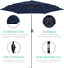 7.5Ft Heavy-Duty round Outdoor Market Table Patio Umbrella W/Steel Pole, Push Button Tilt, Easy Crank Lift - Navy Blue