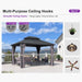 10' X 12' Gazebo Outdoor Aluminum Gazebo with Heavy Duty Galvanized Steel Double Roof for Patio Backyard Deck, Netting and Curtains Included, Grey