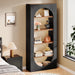 Tribesigns 5-Tier Black Bookshelf, 70.87-Inch Tall Arched Bookcase with Storage, Modern Arch Book Shelf Storage Organizer for Living Room, Home Office
