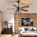 42-Inch Ceiling Fans with Lights: Caged Ceiling Fans Dual Finish 5 Blades - Rustic Ceiling Fan with Remote Control for Farmhouse Living Room Outdoor Porch (E26 Bulb Included)
