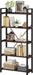 5 Tier Industrial Bookshelf Dark Walnut WoodFinish