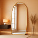 Full Length Mirror, 71"X32" Floor Mirror, Free Standing Wall Mounted or Leaning Full Body Mirror with Aluminum Alloy Frame, Diamond Irregular for Bedroom Entryway Cloakroom, Gold