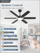 52 Inch Ceiling Fans with Lights, Indoor/Outdoor Modern Ceiling Fan with Reversible Blade and 2 Rods, Quiet DC Motor, 3CCT & 6-Speed Remote Control, Dual Finish Blade for Living Room/Bedroom