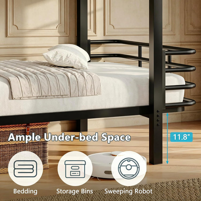 TwinOverTwin HeavyDuty AllMetal Bunk Bed For Adults