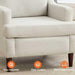 Mid Century Linen Beige Upholstered Accent Armchair