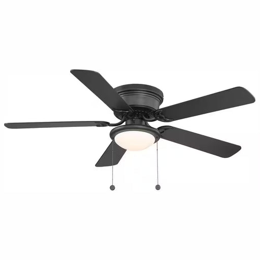 Hugger 52 In. LED Indoor Black Ceiling Fan with Light Kit