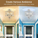 Farmhouse Crystal Ceiling Light Fixture, 3-Light Semi Flush Mount Crystal Chandelier Light Fixture Rustic Vintage White Pendant Ceiling Lamp for Hallway Corridor Kitchen Entryway Bedroom Living Room