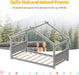 Grey 81InchLength Solid Pine TwinHouseBed Montessori