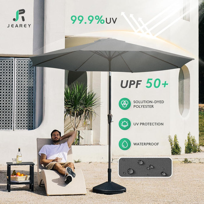 10 Ft Outdoor Patio Umbrella W/Tilt and Crank, Gray