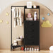 Black Dresser with Hanging Rack - Small Closet with 4 Fabric Storage Drawers, 44" H Dresser with Clothes Rack, Chest of Drawer, Kids Dressers for Bedroom, Entryway, Living Room, Sturdy Frame