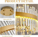19.7'' Dimmable Modern LED Crystal Chandeliers,Gold Chandelier Light Fixture, 3 Colors Contemporary Pendant Ceiling Light for Dining Room Living Room Kitchen Island Entryway Foyer ,With Remote Control