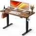 Standing Desk 55 × 24 Inch Electric Height Adjustable, Rustic Brown