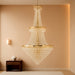 26-Light Large High Ceiling Chandelier, Gold Modern Crystal Chandeliers Luxury Foyer Entrance Chandeliers for Staircase Villa Lobby Hallway Entryway, K9 Crystal Raindrop Light Fixture H63” X W31”