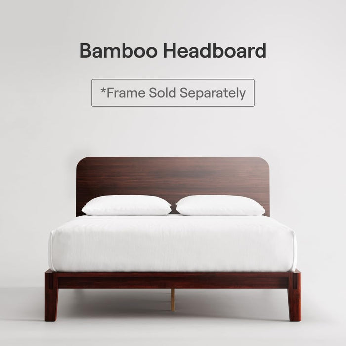 Bamboo Headboard - Full - Walnut - Attachable to Bamboo Bed Frame (Sold Seperately) - Easy Tool Free Set up - Contemporary and Durable