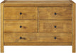 Rustic Oak Finish FiveDrawer Dresser With RoundKnobs