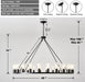 48-Inch Wagon Wheel Chandelier Black Outdoor Fixture