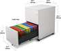 Modern Soho Design 2-Drawer Metal Mobile File Cabinet with Lock Key/Fully Assembled, White