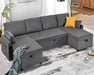 Oversized L-Shaped Sleeper Sectional Sofa with Storage