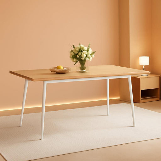 Dining Table, Dining Room Table for 4-6 People, Modern Farmhouse, for Kitchen, Quick Assembly, Heat-Resistant Surface, 29.5 X 55.1 X 29.5 Inches, Golden Oak and Cloud White UKDT100N01V2