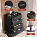 Black Dresser for Bedroom with 4 Drawers, Tall Dresser with Sturdy Metal Frame, Wood Chest of Drawers for Closet, Living Room, Hallway