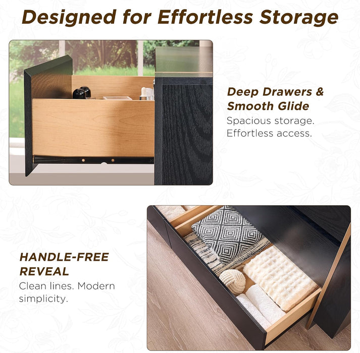 63" Modern 9 Drawer Dresser for Bedroom, 20" Depth for More Storage