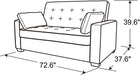 Modern Gray Queen-Size Convertible Loveseat