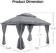 Durable Outdoor Gazebo 10x13 Ft Weatherproof Roofs