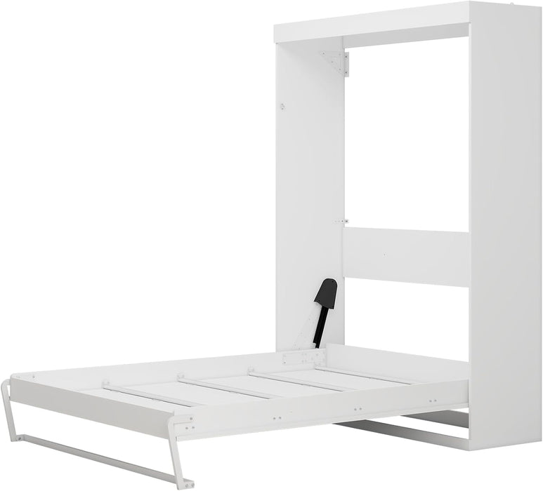 65 Inch Queen White Murphy Bed FlexibleSlatSystemEnhanced