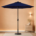 - 10-Year-No-Fade 9 Ft Patio Umbrella with Terylast Fabric, Auto-Tilt Aluminum Frame and 8 Reinforced Ribs for Deck, Pool, Garden & Beach - Navy Blue Canopy, Black Pole