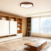 24W Modern LED Mount Ceiling Light with Wood Pattern and Metal Frame