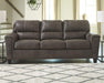 Queen Faux Leather Contemporary Sleeper Couch Gray