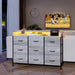 Nine Drawer Dresser With Charging Station Lighting