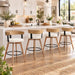 Swivel Bar Stools Set of 4-26" Counter Height Bar Stool with Footrest - Modern Wood Barstools with Linen Upholstered Seat - 360-Degree Swivel Stool for Kitchen Island Home Bar - White