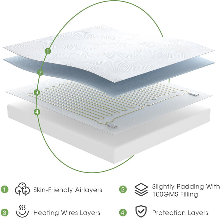 Heated Mattress Pad, Queen Size, 10 Heat Settings