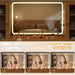 55 Inch Makeup Vanity Desk With LED Lights RGB Glass Cabinets