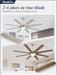 65 Inch Ceiling Fans with Lights and Remote, Brush Nickel Indoor/Outdoor Ceiling Fan with Quiet Reversible DC Motor, 6 Speeds, 3CCT, 8 Blades Large Ceiling Fan for Living Room Bedroom Patio