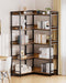 Large 5-Tier Corner Bookshelf, Modern Tall Corner Shelf Storage Rack