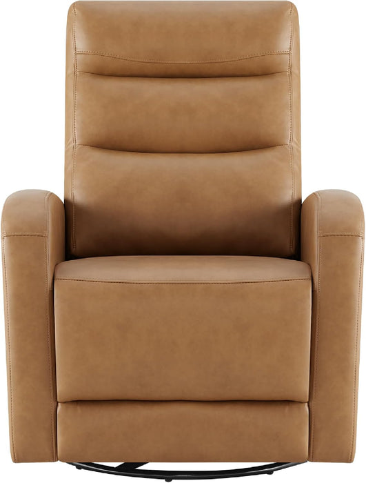 Power Swivel Recliner Chair, Faux Leather Recliner 270° Rotation Modern Nursery Glider, Ergonomic Armrest & Side Storage Pocket, Comfortable Armchair for Living Room Bedroom & Nursery