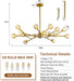 39”Gold Chandeliers for Dining Room 15-Light Sputnik Chandelier