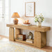 63-Inch Console Table for Entryway, Farmhouse Wooden Sofa Table behind Couch with 2-Tier Storage Shelf for Living Room, Foyer, Hallway, Entrance