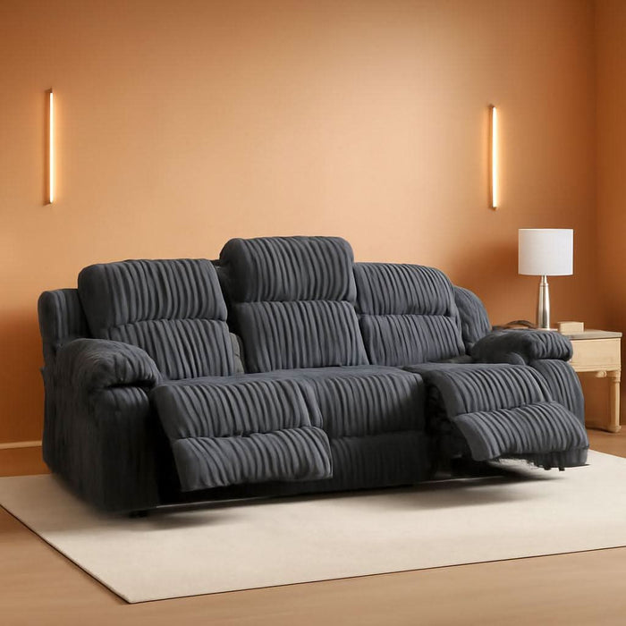Mnul Double Reclining Sof, Corduroy Mnul Wll Hugger Recliner Couch, Pillow Top rms, Plush Fom Cushions over Pocket Coils, Cozy Reclining Sof for Living Room, Drk Gry