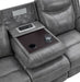 Coaster Home Furnishings - Conrad - Fabric - Upholstered Motion Reclining Sofa with Power Outlet, Padded Headrests and Wall Hugger Design - Living Room - Grey - 650354